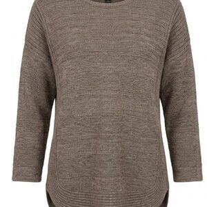 Lee Casual Gray Long Sleeve Crewneck Ribbed Layering Sweater Size Large